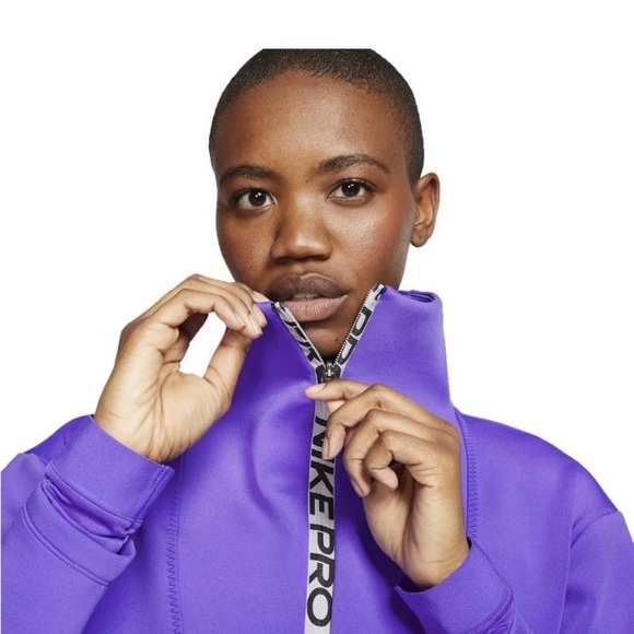 Nike Women's Purple High-Neck Sweatshirt - Picture 2 of 7